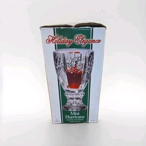 St George 24% Fine Lead Crystal Hurricane 2 Piece Candle Holder NEW